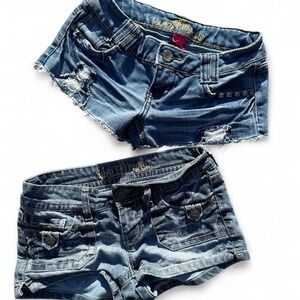 Y2K vintage 2000s set of two denim shorts